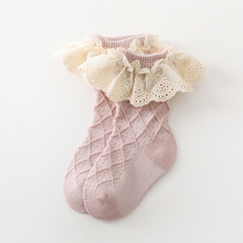 

Baby / Toddler Lace Trim Textured Socks