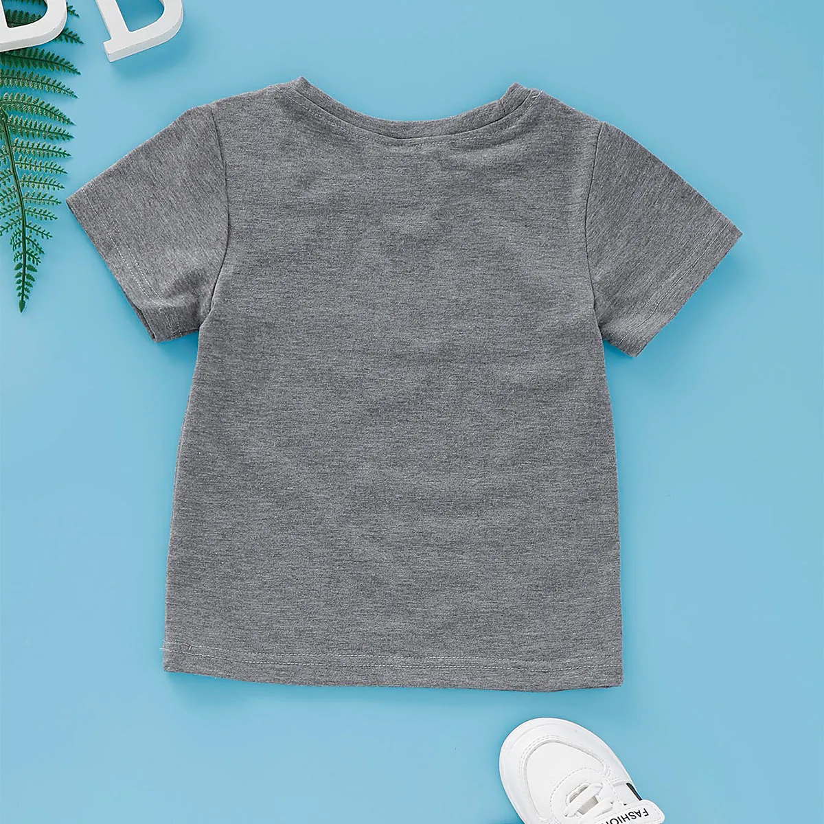 Kleinkinder Jungen Lässig Kurzärmelig T-Shirts grau big image 1