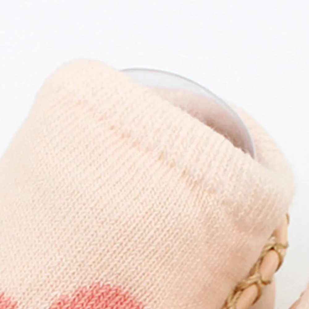 Rutschfeste Schuhsocken mit Baby Animal-Print rosa big image 1