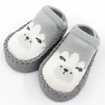 Rutschfeste Schuhsocken mit Baby Animal-Print grau