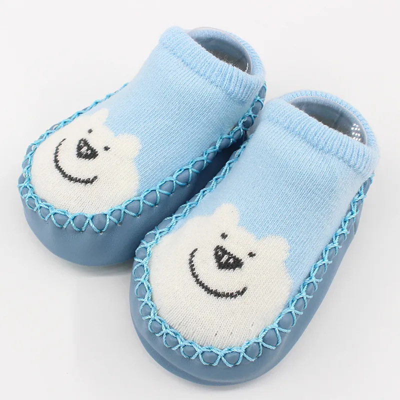 Baby Animal Print Antiskid Shoe Socks Blue