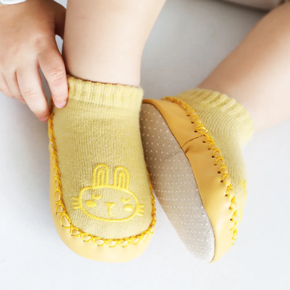 Baby Stylish Cartoon Decor Antiskid Socks Yellow big image 1