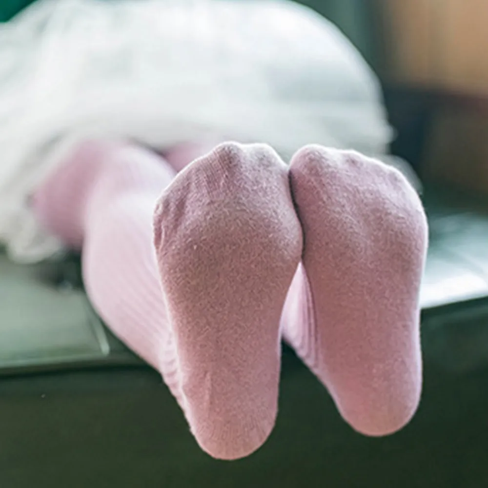 Violet Clair - collants antidérapants solides doux pour bébés/tout-petits filles - image 4