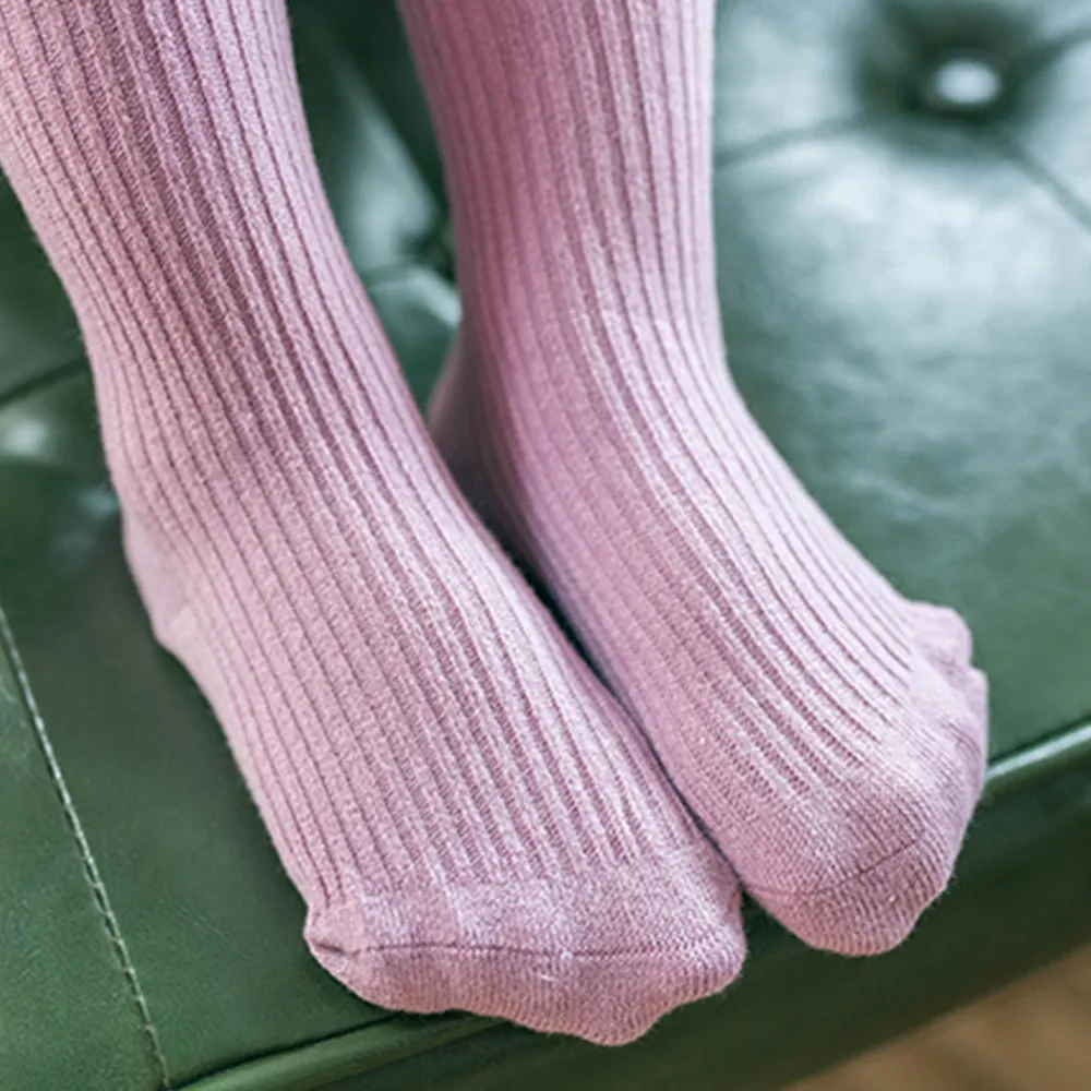 Violet Clair - collants antidérapants solides doux pour bébés/tout-petits filles - image 2
