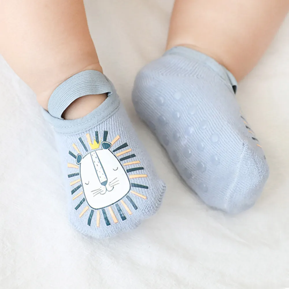 Baby / Toddler Fashionable Cartoon Animal Print Floor Socks Light Blue