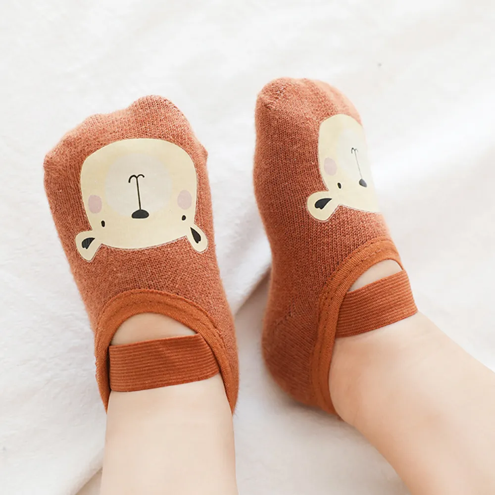 Baby / Toddler Fashionable Cartoon Animal Print Floor Socks Brown
