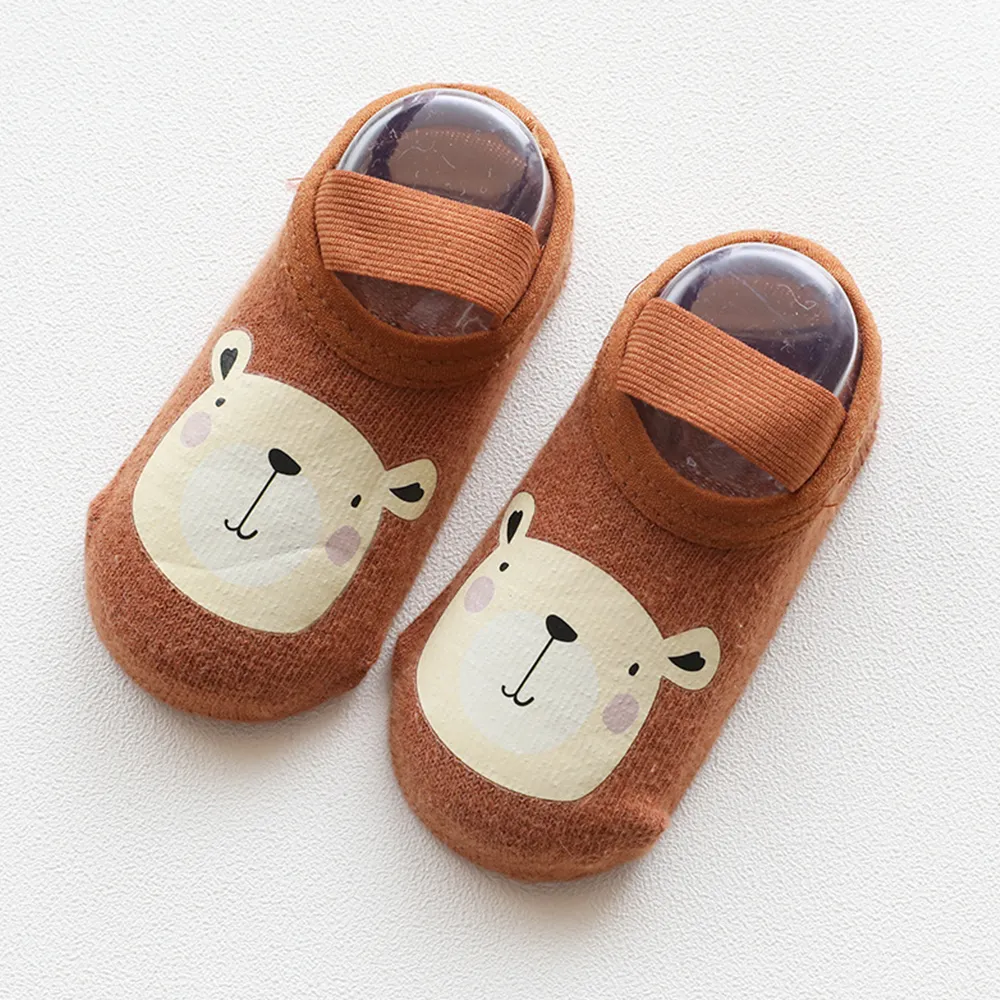 Baby / Toddler Fashionable Cartoon Animal Print Floor Socks Brown big image 1