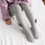Leggings de dança sólida elástica para criança/criança menina bowknot Cinzento
