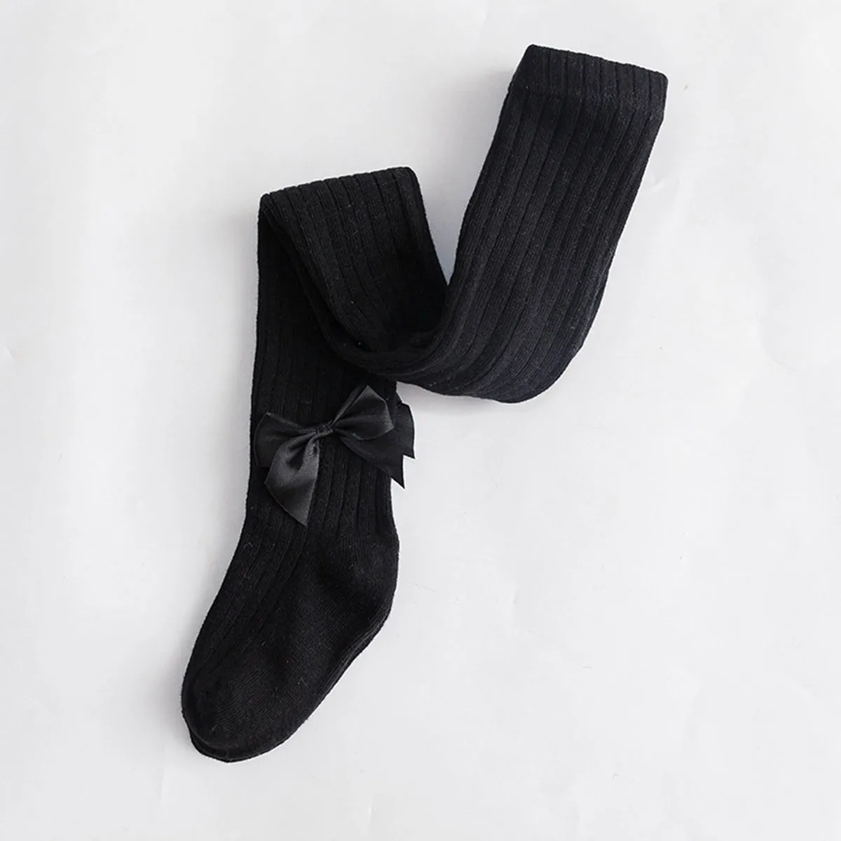 Toddler / Kid Girl Bowknot Stretchy  Solid Dancing Leggings Black