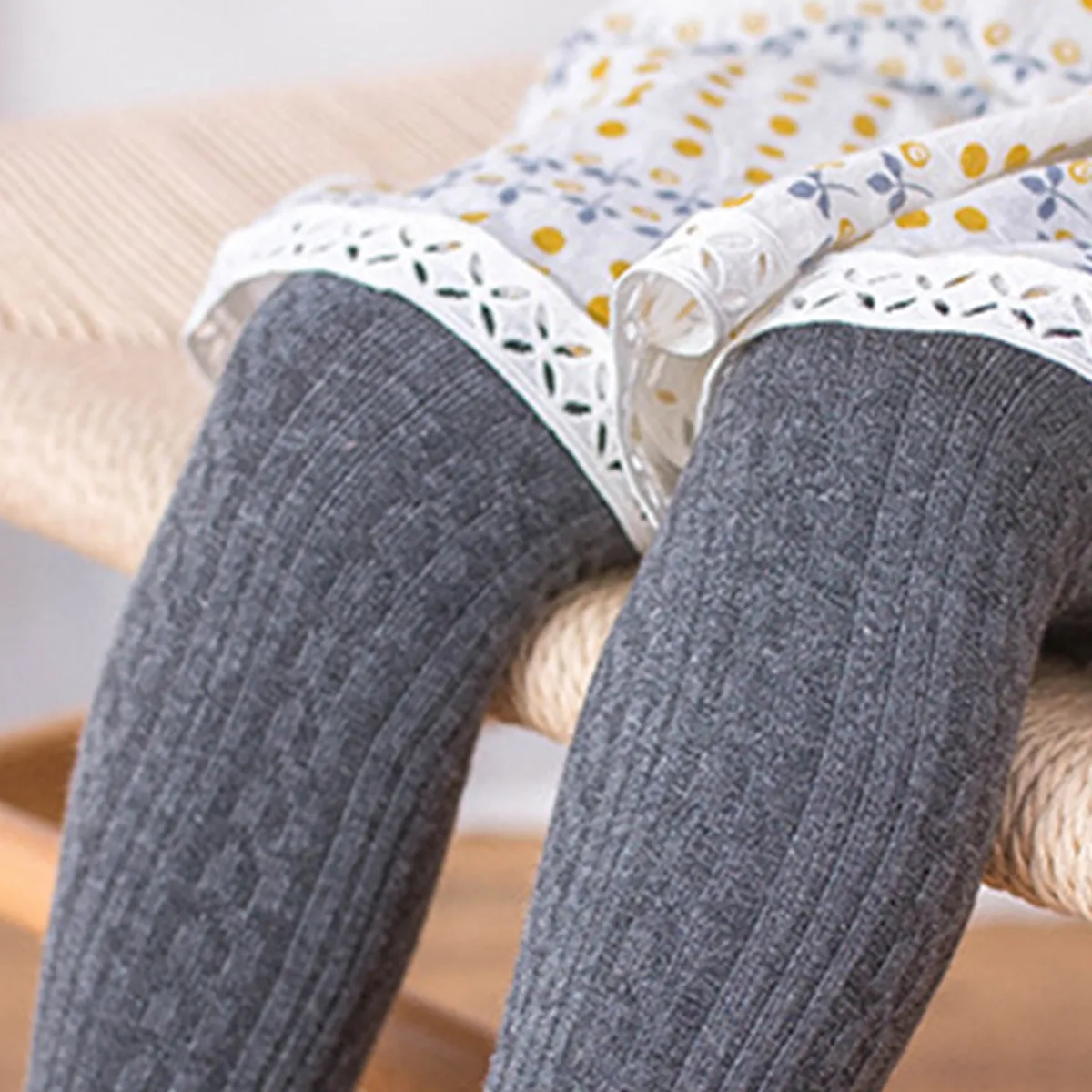 Baby / Toddler Girl Casual Solid Knitted Warm Pantyhose  image 3