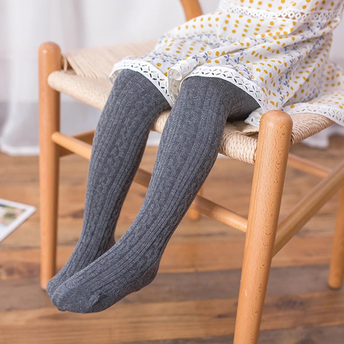 Baby / Toddler Girl Casual Solid Knitted Warm Pantyhose  big image 1