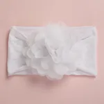 Solid Flower Decor Headband for Girls White