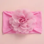 Solid Flower Decor Headband for Girls Pink