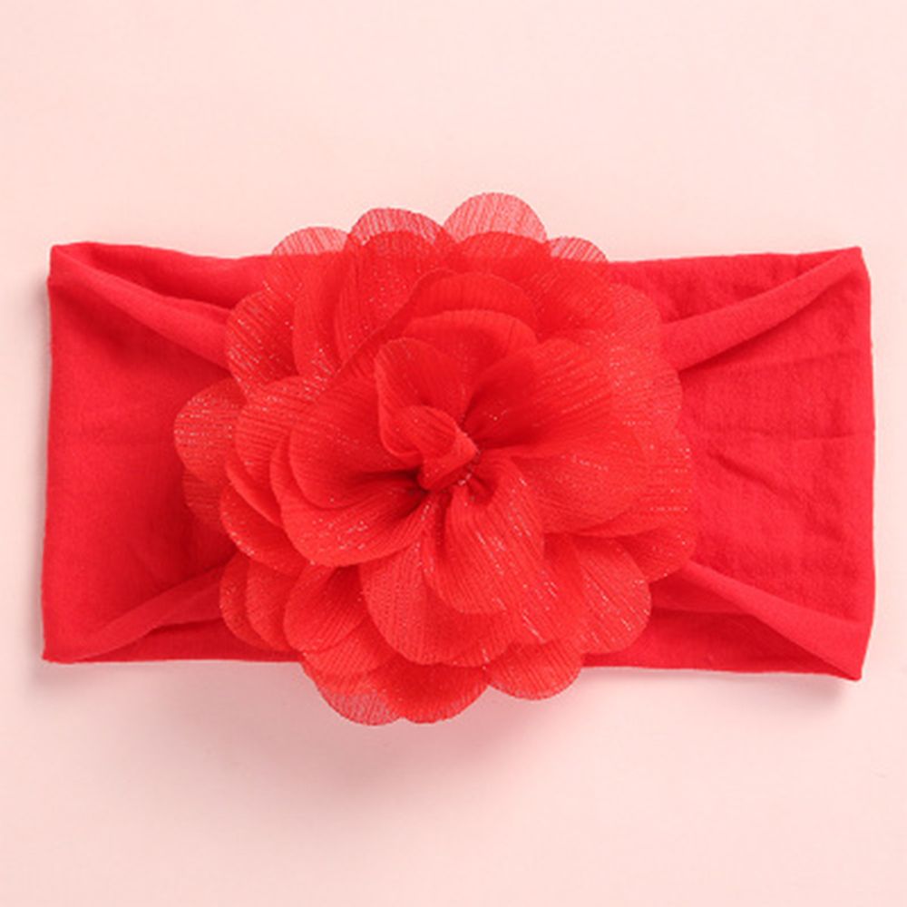 Solid Flower Decor Headband For Girls