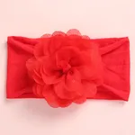 Solid Flower Decor Headband for Girls Red