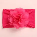 diadema de decoración de flores sólidas para niñas Rosa caliente