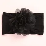 Solid Flower Decor Headband for Girls Black