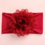 Solid Flower Decor Headband for Girls Rosy