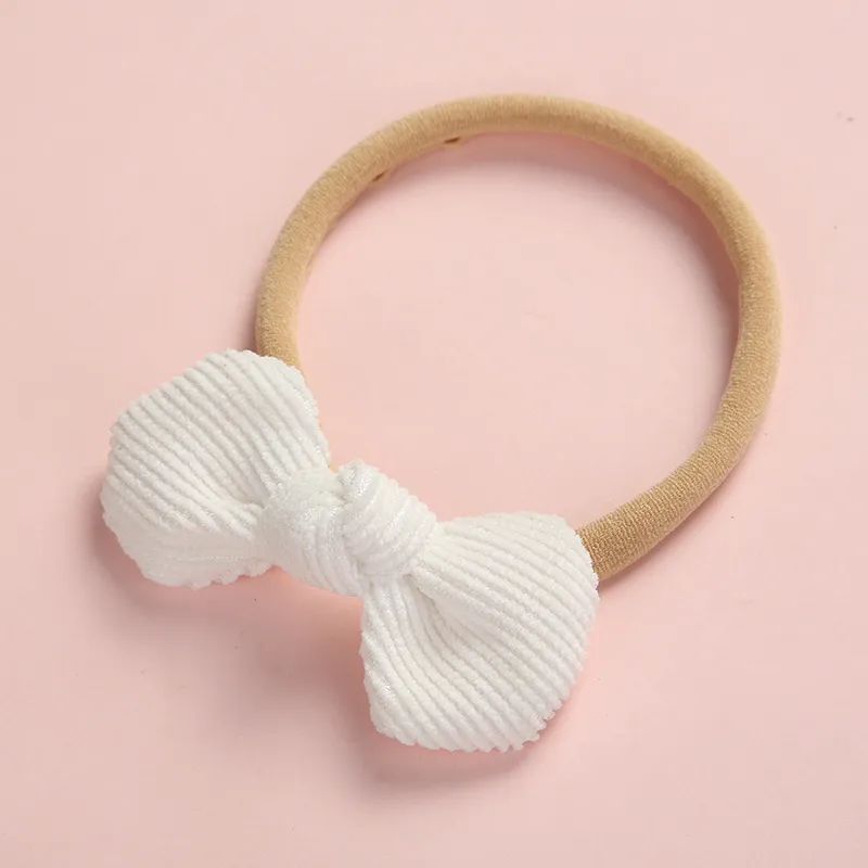 Pretty Bowknot Solid Hairband for Girls White big image 1
