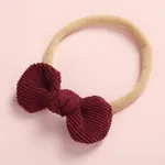Pretty Bowknot Solid Hairband for Girls Burgundy