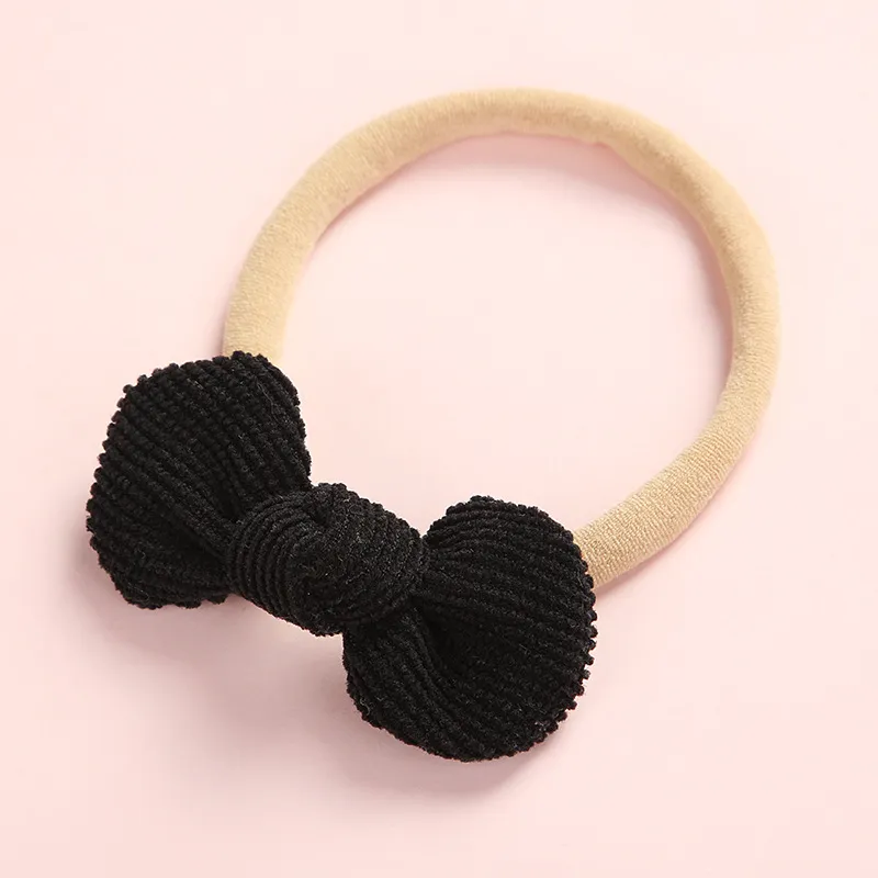Pretty Bowknot Solid Hairband for Girls Black big image 1