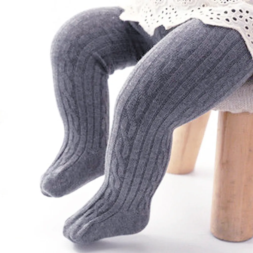Baby / Toddler Girl Casual Solid Knitted Warm Pantyhose