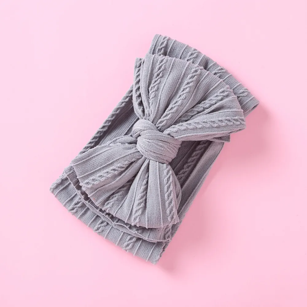 Solid Bowknot Hairbands for Girls Grey