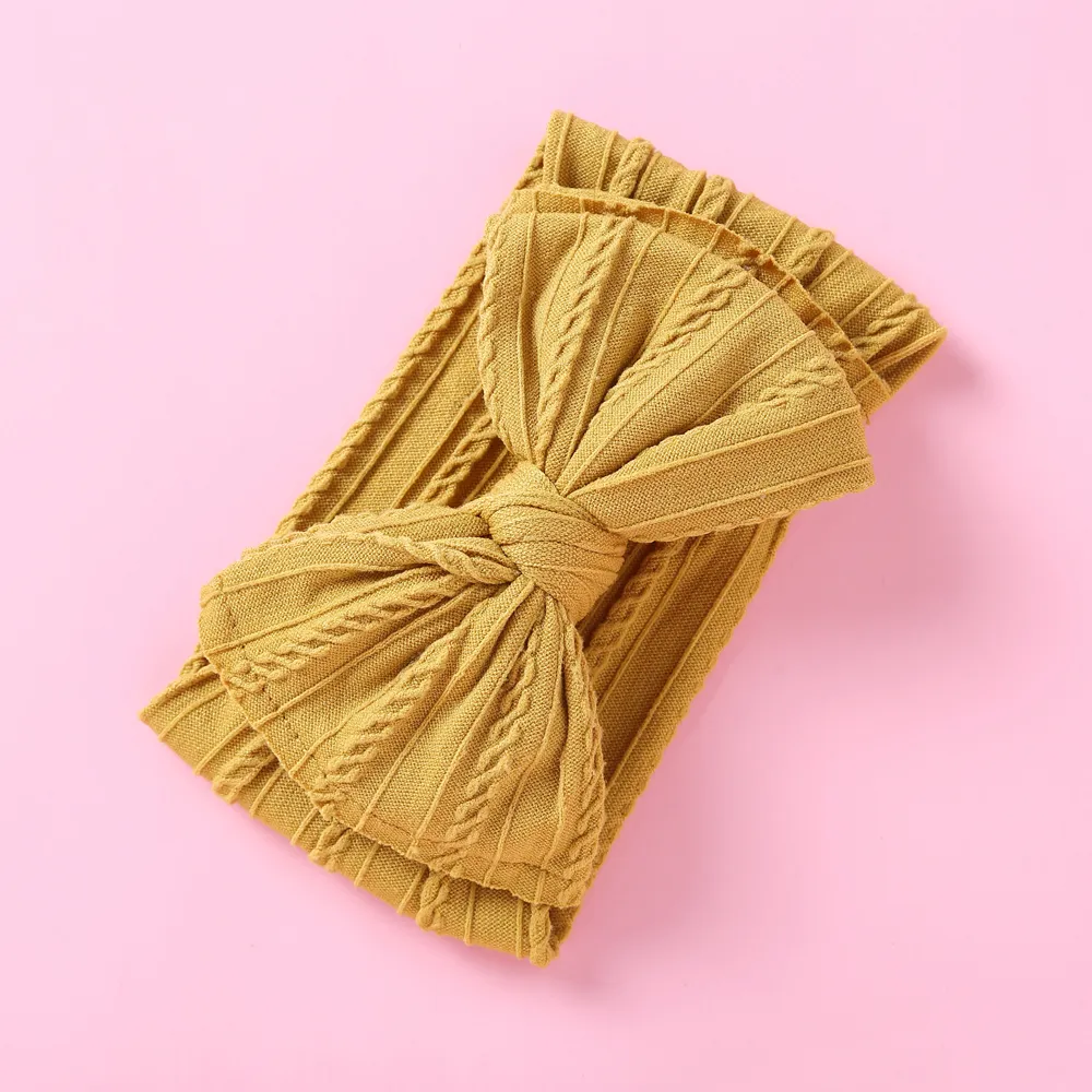 Solid Bowknot Hairbands for Girls Ginger
