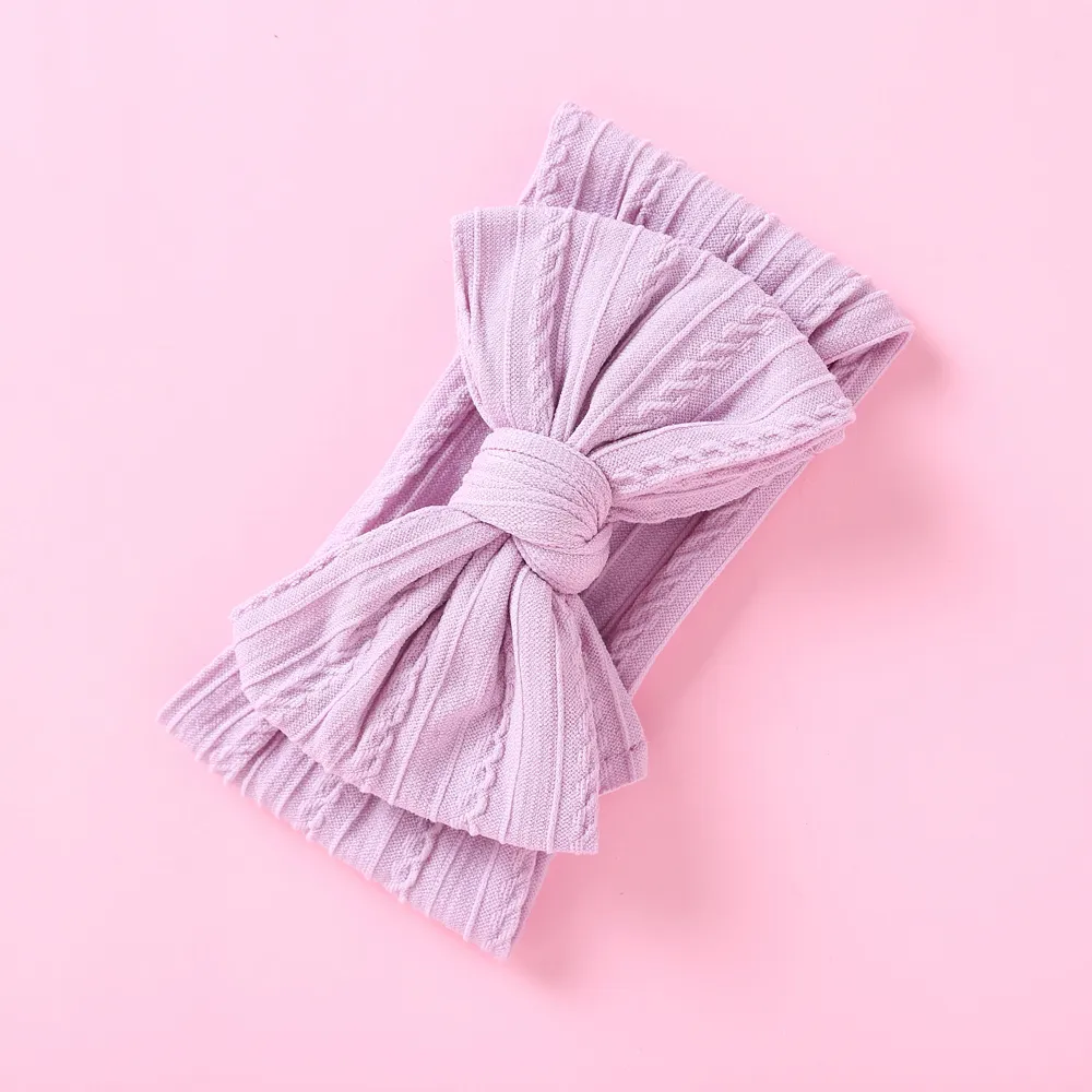 Solid Bowknot Hairbands for Girls Light Purple