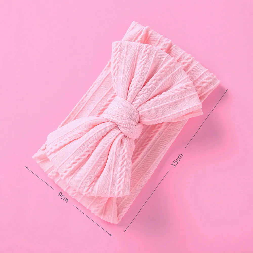 Solid Bowknot Hairbands for Girls Pink image 4