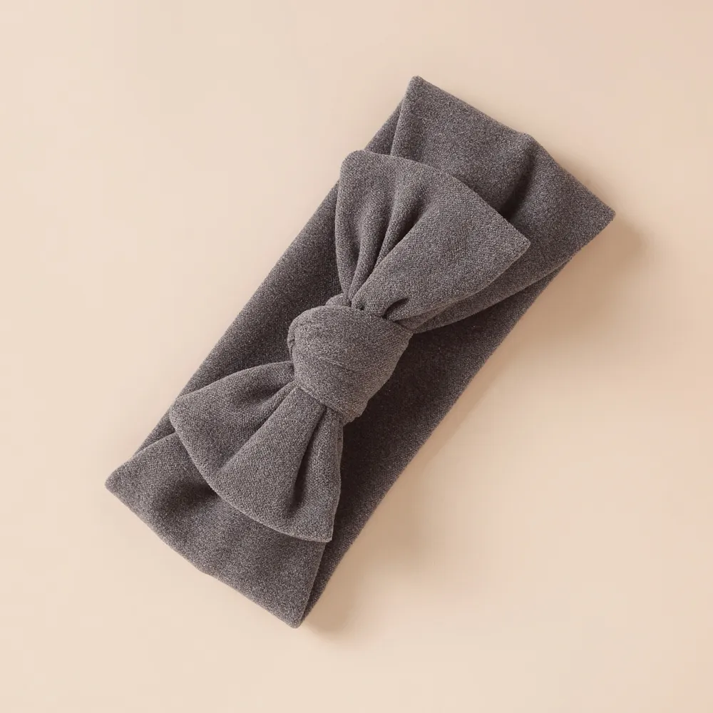 Solid Bowknot Headband for Girl Grey