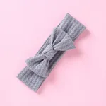 bandeau nœud papillon tricoté solide pour bébé/tout-petit fille Gris