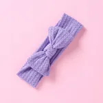 嬰兒/幼兒女孩純色針織蝴蝶結頭帶 紫色