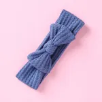 bandeau nœud papillon tricoté solide pour bébé/tout-petit fille Bleu