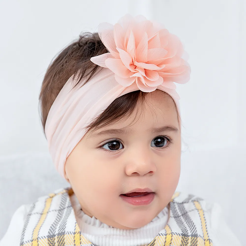Solides Stirnband mit Blumendekor für Mädchen Rosengold big image 1