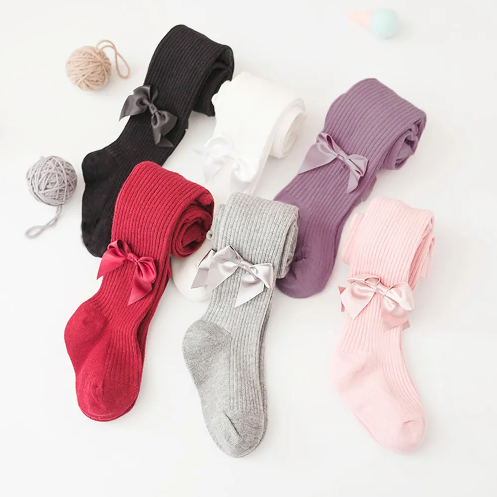 Baby / Toddler / Kid Bowknot Solid Tights Pink image 3