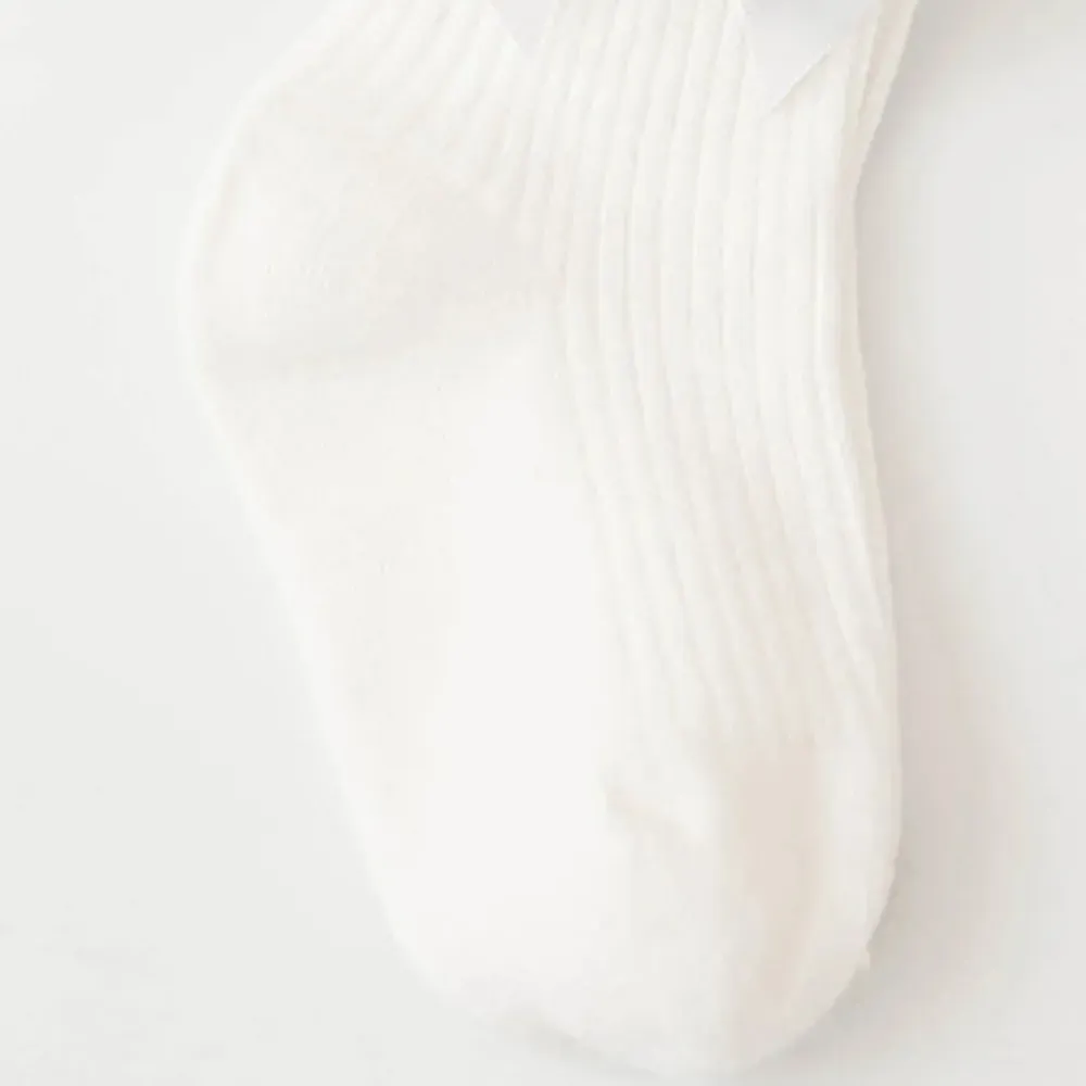 Meia-calça sem estampa e com laço para bebê/criança pequena Branco big image 1