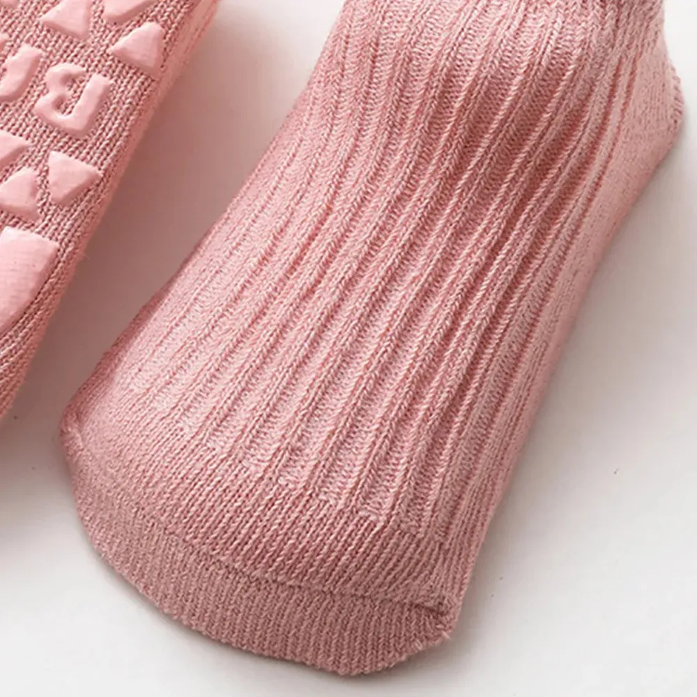 calzini in maglia solida per neonati / bambini piccoli Rosa big image 1