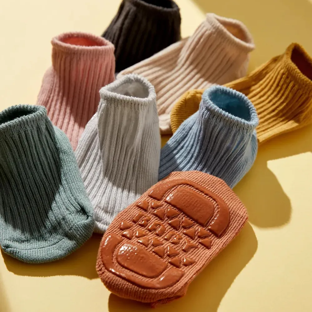 chaussettes tricotées solides pour bébé / tout-petit big image 9