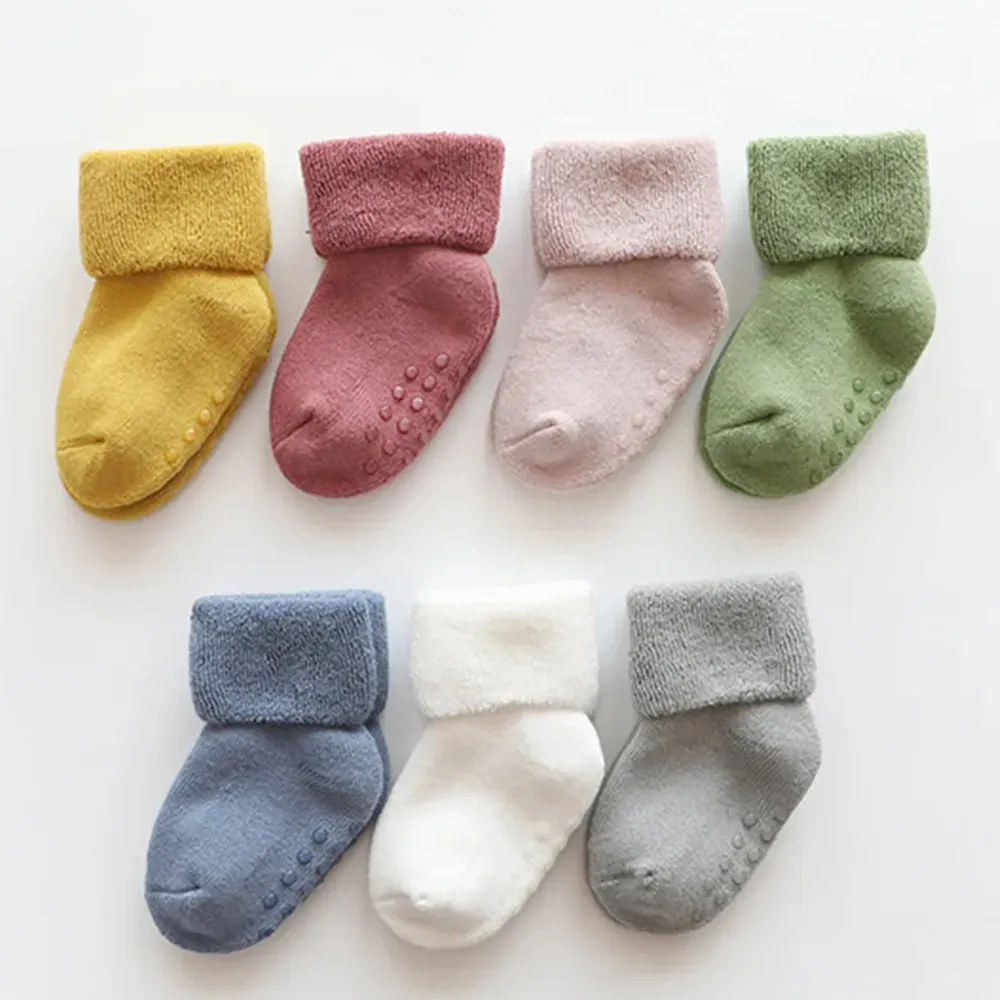 嬰兒/幼兒冬季固體襪子 白色 big image 1