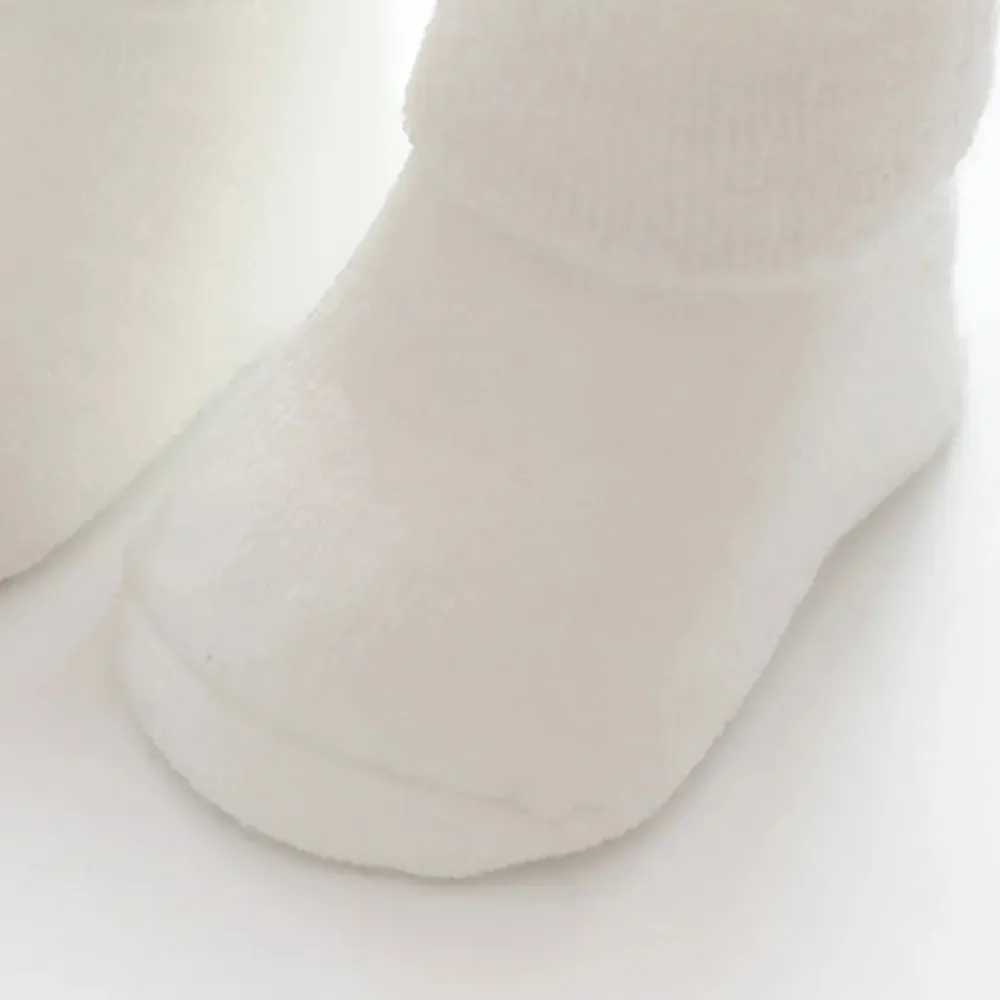 嬰兒/幼兒冬季固體襪子 白色 big image 1