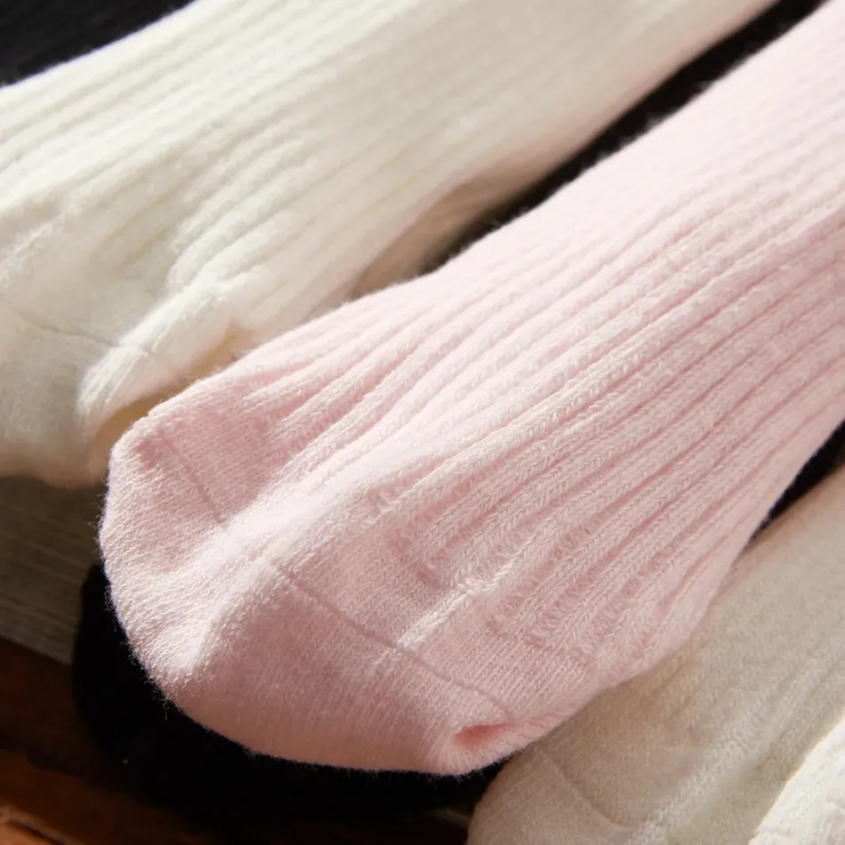Meia-calça sólida antiderrapante para bebê/criança Branco image 6