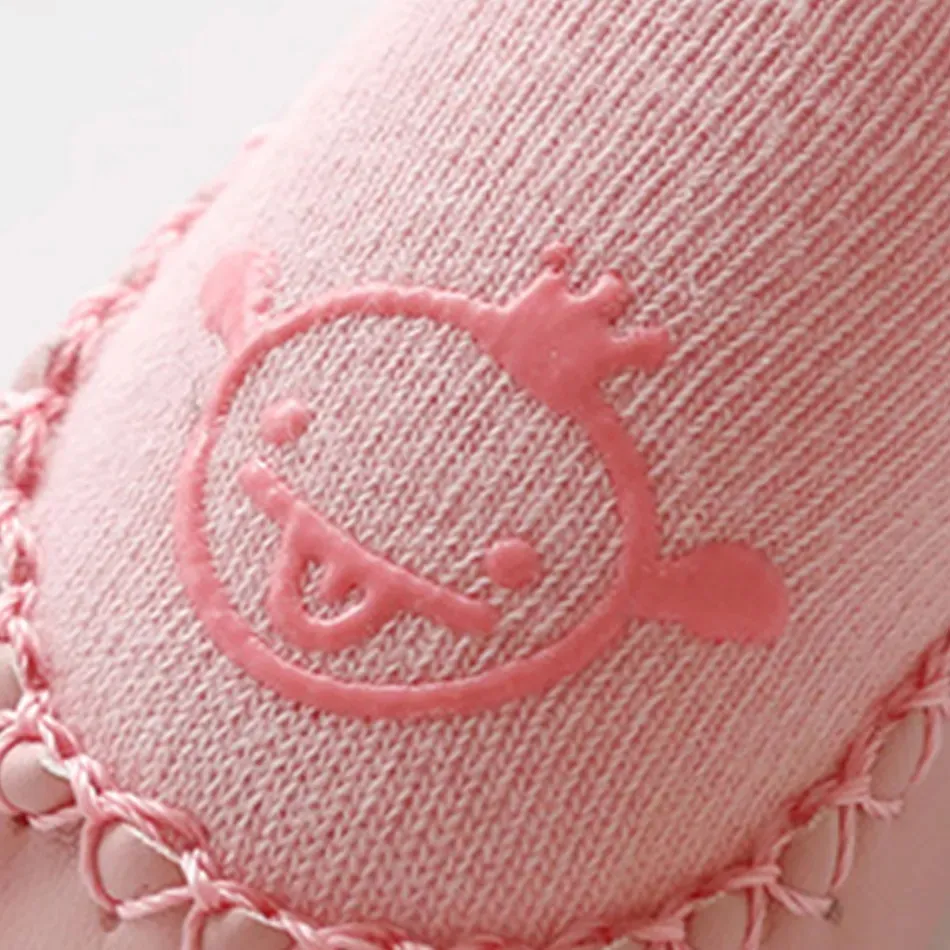 Chaussettes de sol pour bébé et enfant en coton coloré Rose big image 1