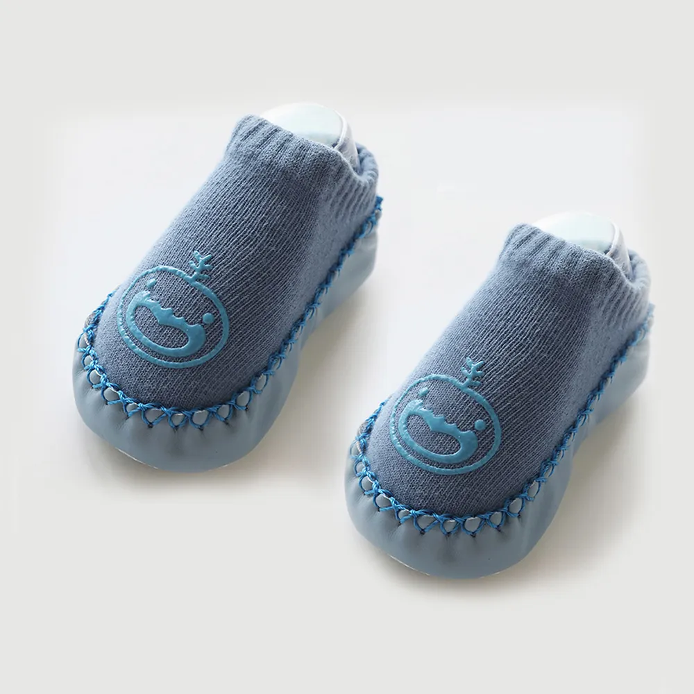 Rutschfeste Socken mit stilvollem Cartoon-Dekor für Babys blau big image 1