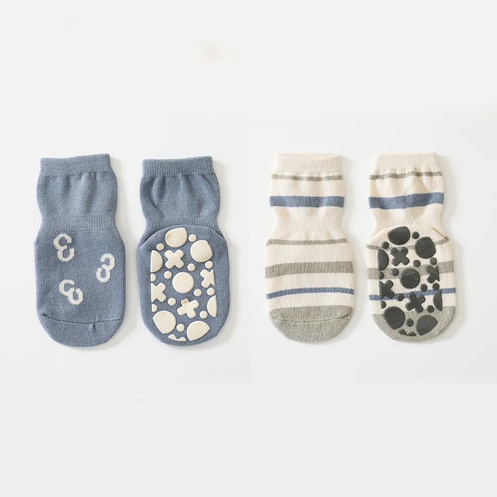 

2-pairs Baby / Toddler Cartoon Pattern Non-slip Grip Socks