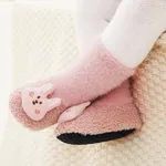 Baby Cartoon Animal Decor Plush Shoe Socks Pink