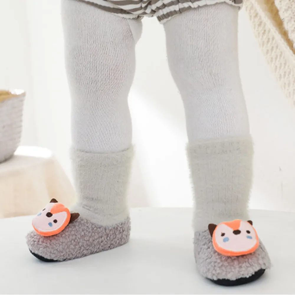 Baby Cartoon Animal Decor Plush Shoe Socks Grey big image 1