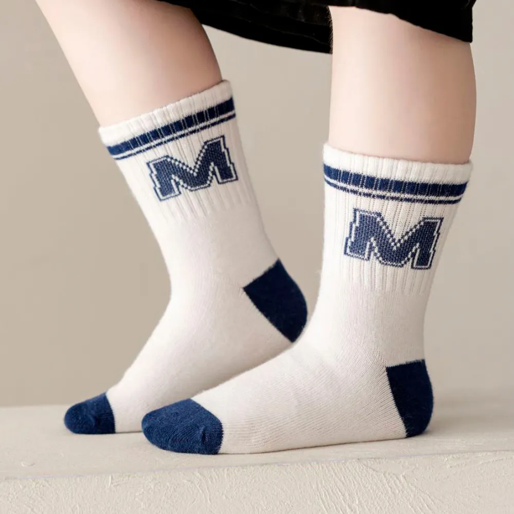 5-pairs Baby / Toddler Letter Stripe Pattern Crew Socks  image 4