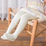 Baby / Toddler Girl Casual Solid Knitted Warm Pantyhose White