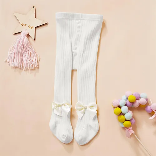 嬰兒/幼兒/兒童純色蝴蝶結絲襪（各種顏色）